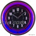 11" Blue Neon Analog Wall Clock   553486365